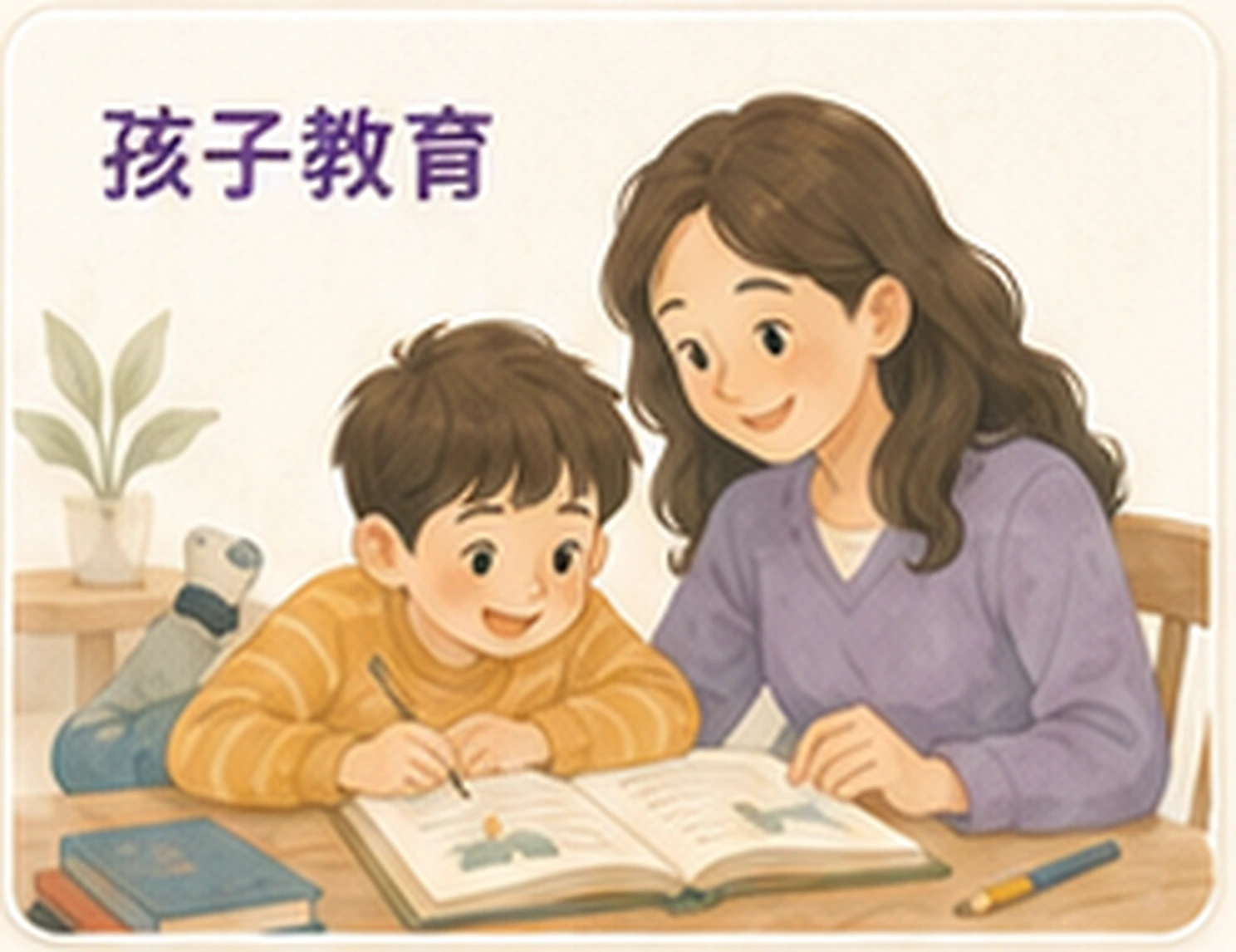 孩子教育指标插画