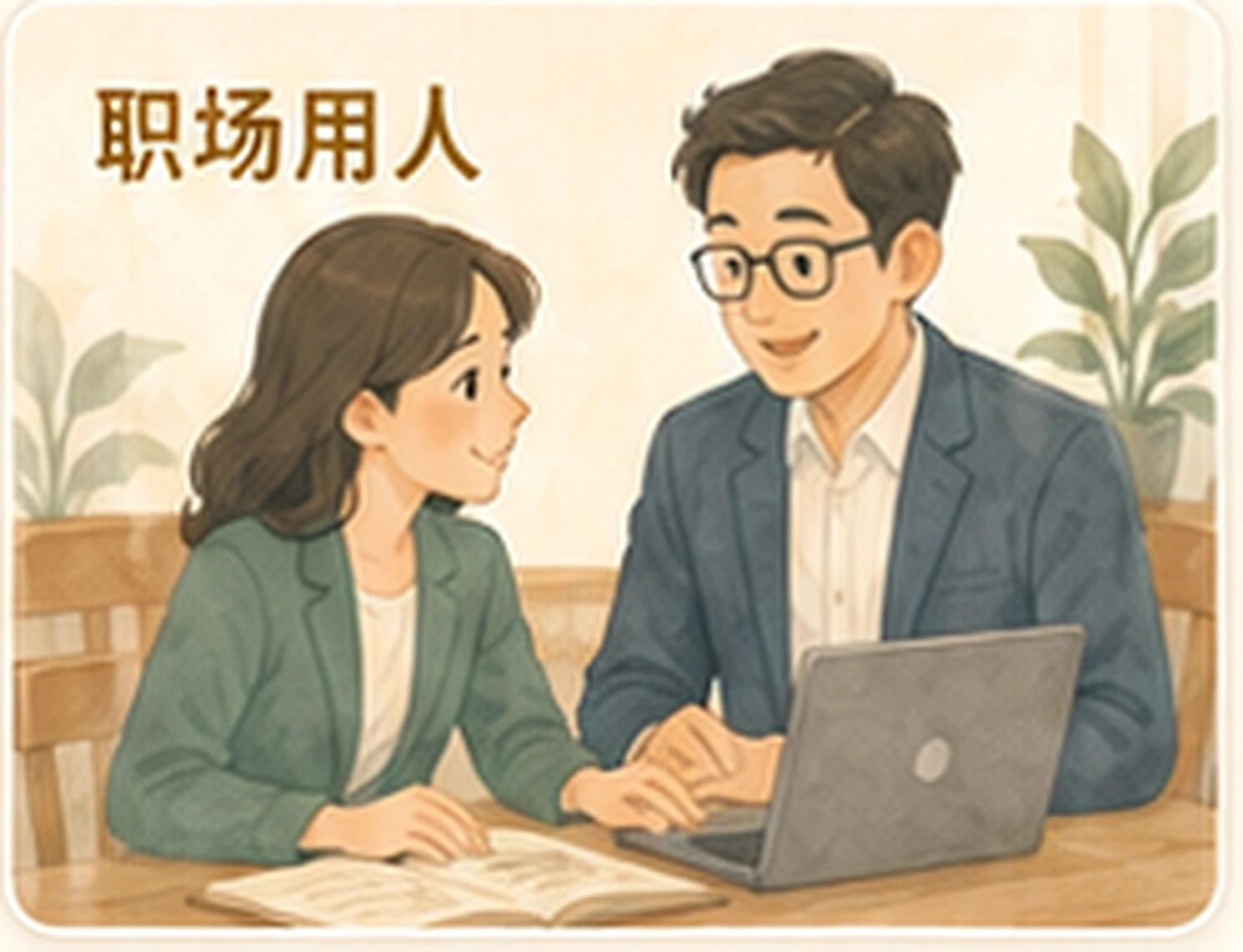 职场用人指标插画