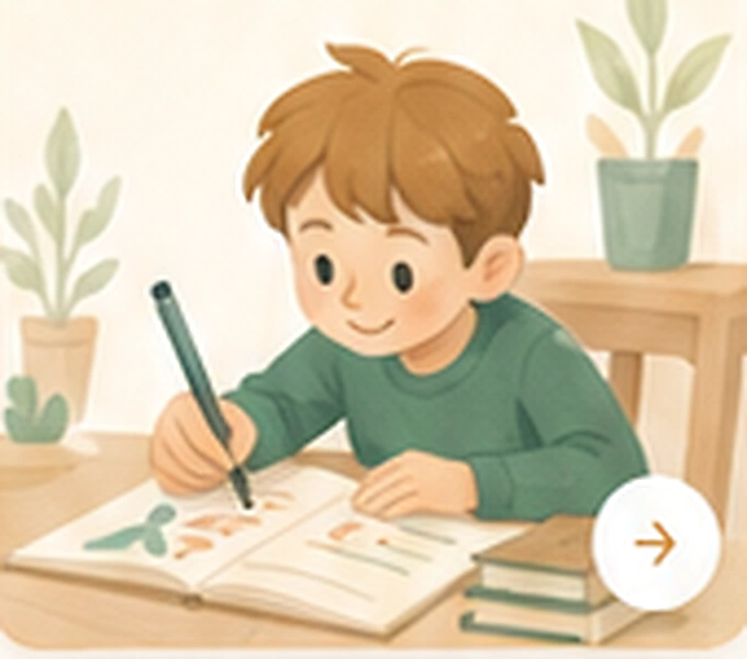 孩子学习指标插画